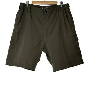 Wrangler Cargo Shorts Men's 36‎ Green Stretch Outdoor Athletic Camping